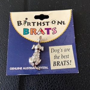 Vintage dog charm with Austrian crystals